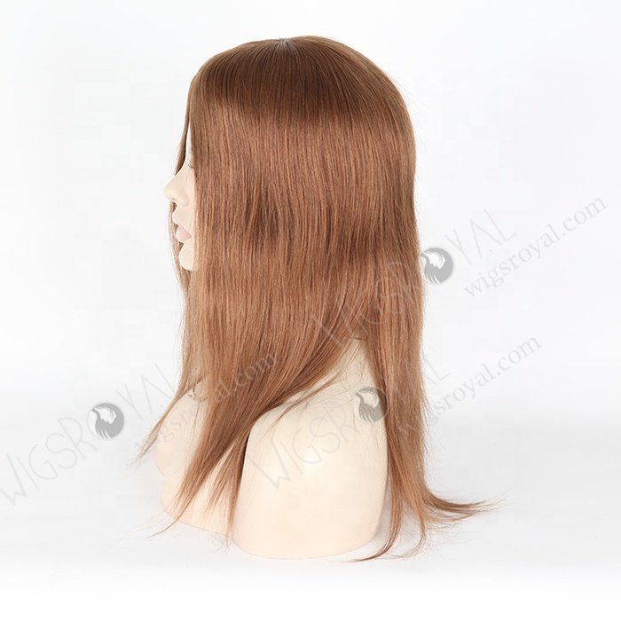 Luxury 14 Inches Small Cap Size Beautiful Brown Virgin Hair Fantasy Glueless Wigs for Beginners