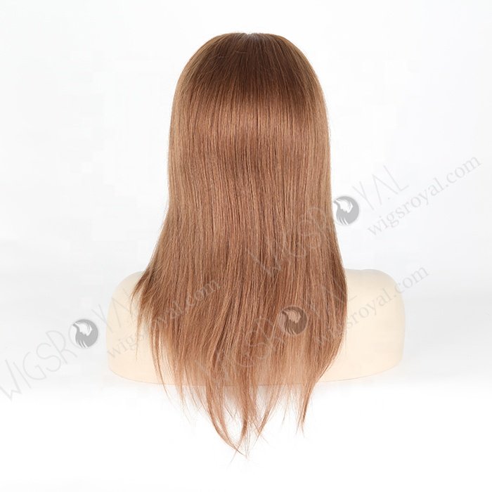 Luxury 14 Inches Small Cap Size Beautiful Brown Virgin Hair Fantasy Glueless Wigs for Beginners