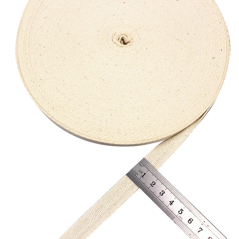 Eco-friendly Cotton Tapes 50m/roll Cotton Tape Ribbons Herringbone Cotton Webbings for Garment Accessories Custom Logo