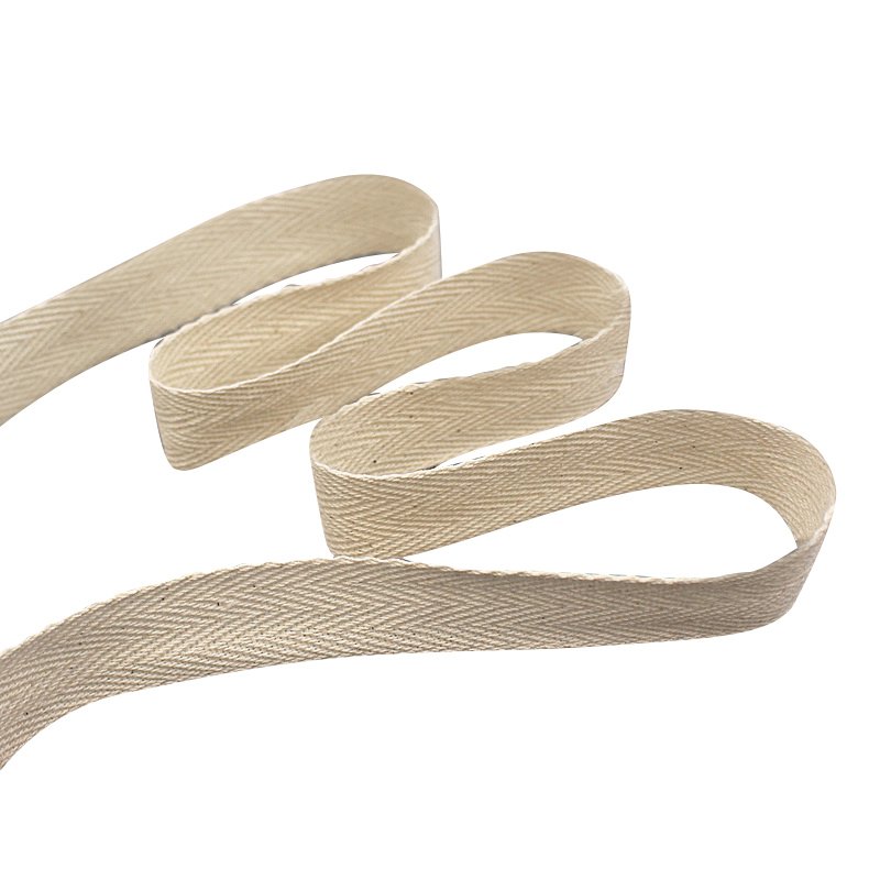 Eco-friendly Cotton Tapes 50m/roll Cotton Tape Ribbons Herringbone Cotton Webbings for Garment Accessories Custom Logo