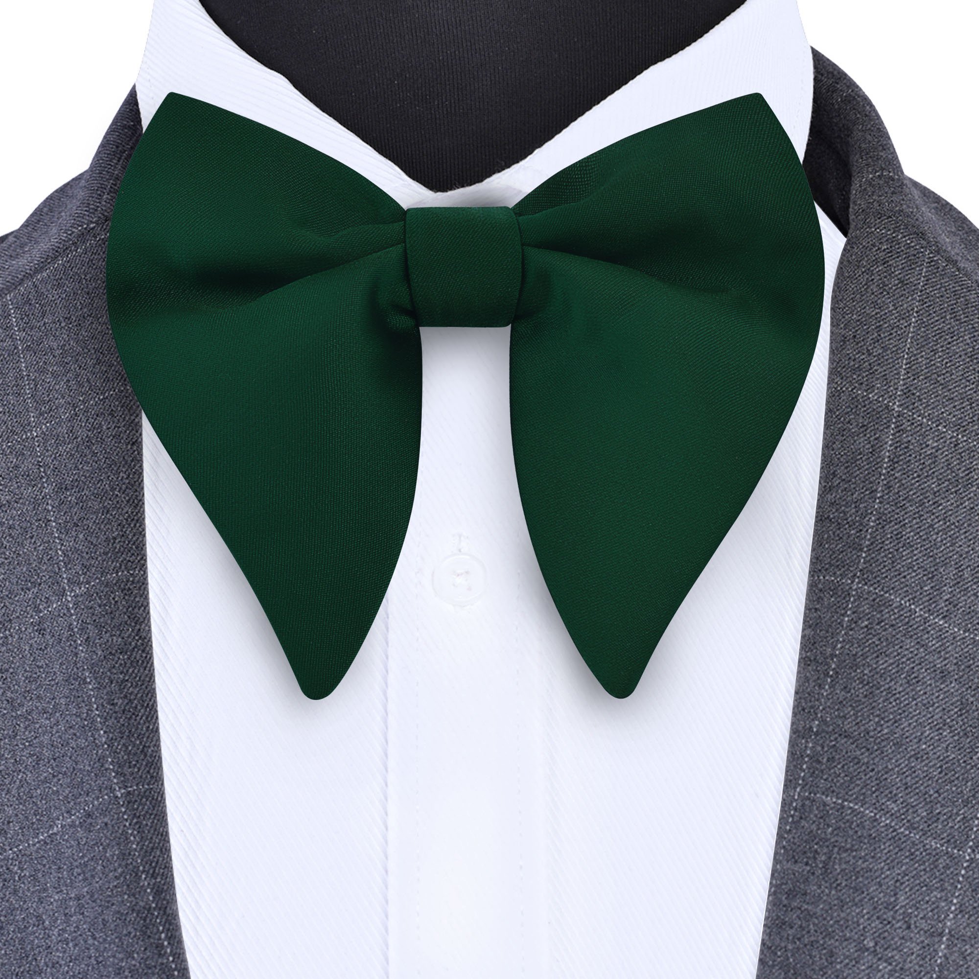 Classic Black White Green Big Butterfly Silk Bowtie Custom Solid Polyester Woven Men Evening Large Bow Ties Plain