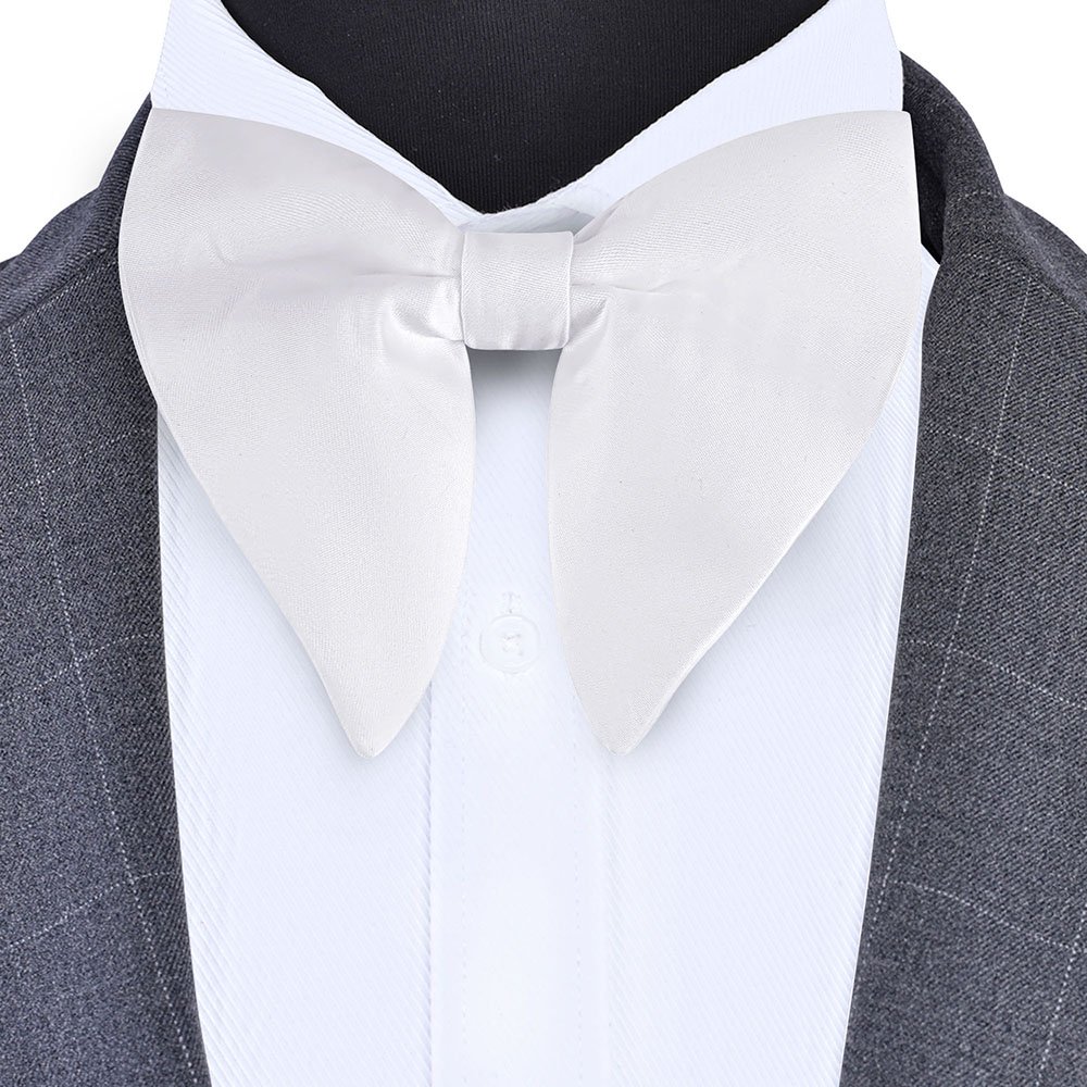 Classic Black White Green Big Butterfly Silk Bowtie Custom Solid Polyester Woven Men Evening Large Bow Ties Plain
