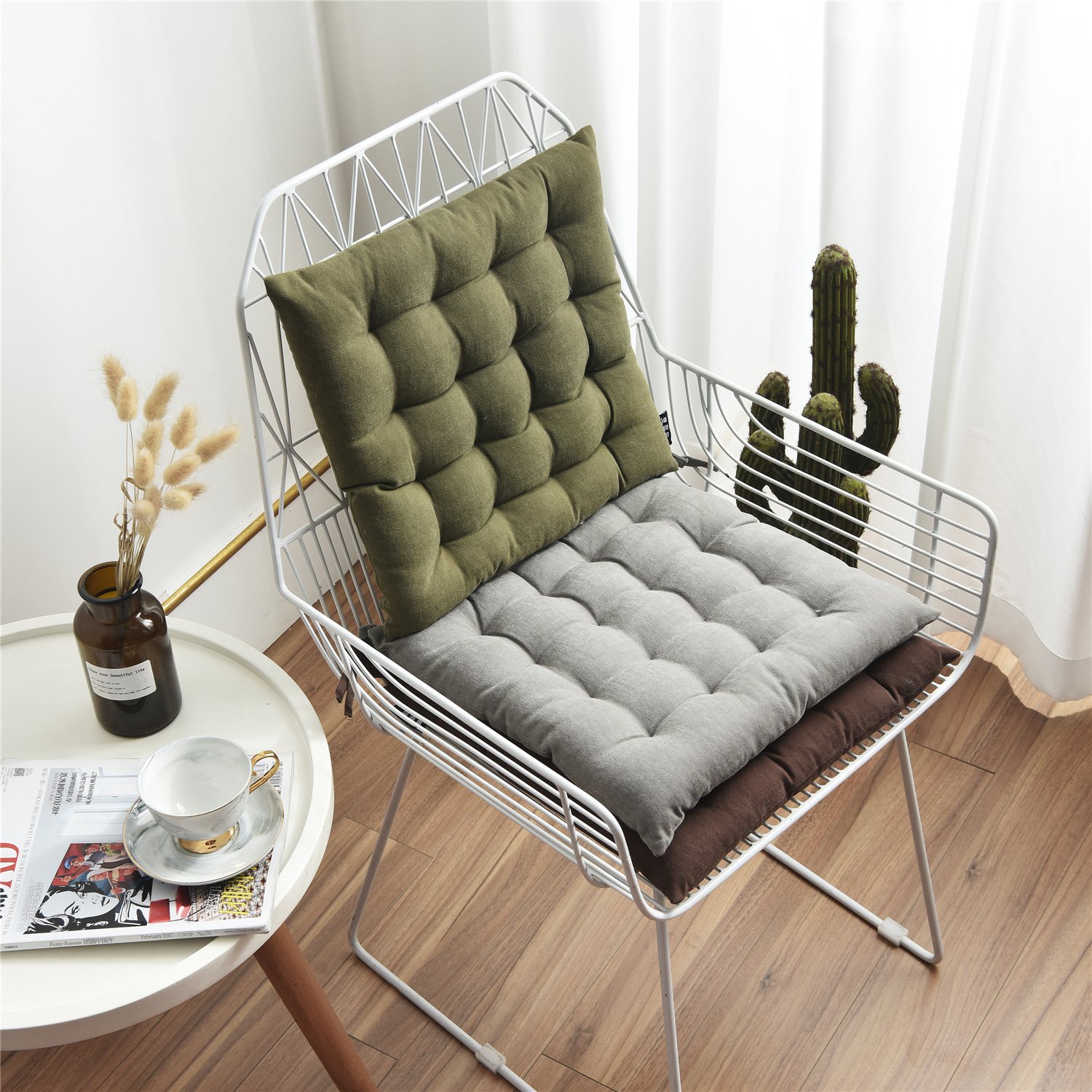Ultra Soft Corduroy Chair Cushion Ties Warm Floor Cushion Kids Reading Nook Comfortable Square Seat Cushion Adults Cooling