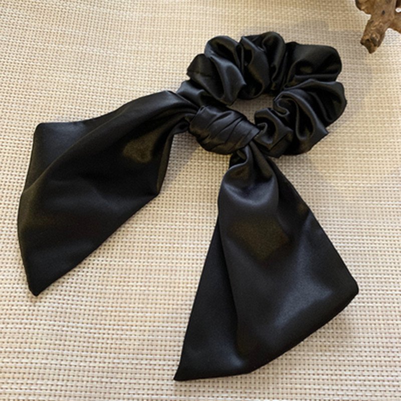 bow beige and black hair tie scrunchies silk high tension luxury designer scrunchie holder chunky silk satin hair scrunchies