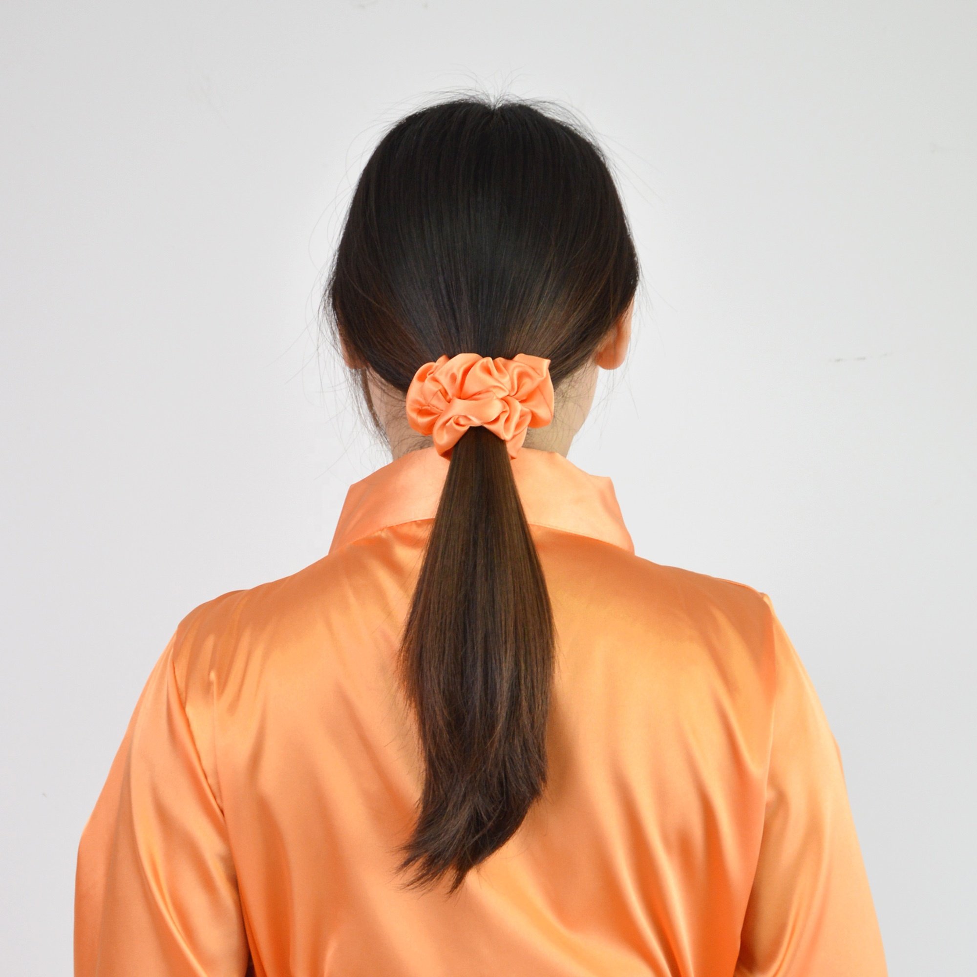 Stock and Wholesale 42 Colors 3.5cm High Quality Smooth and Soft Elastic Band Accessories Silk Satin Scrunchies Hair Ties