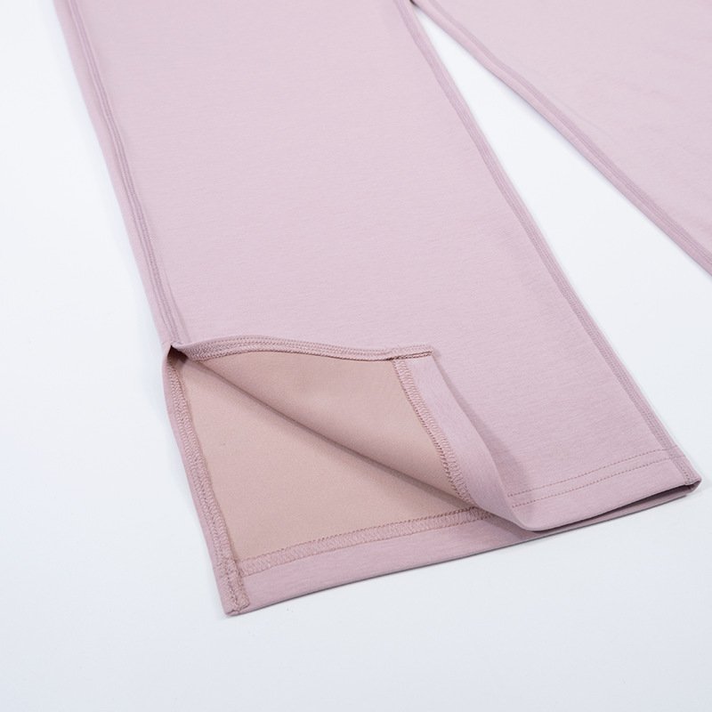 Yoga Suit Texture Hanging Slit Trousers Wide Leg Trousers Straight Leg High Elastic Soft Women Sports Leggings