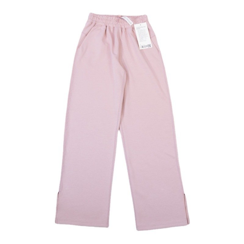 Yoga Suit Texture Hanging Slit Trousers Wide Leg Trousers Straight Leg High Elastic Soft Women Sports Leggings