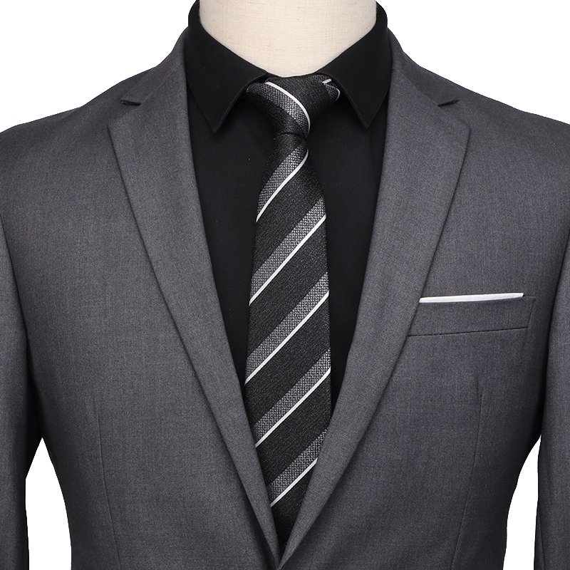 Manufacturer Custom Men Stripe Ties Red Blue Printed Jacquard Polyester Neckties for Men