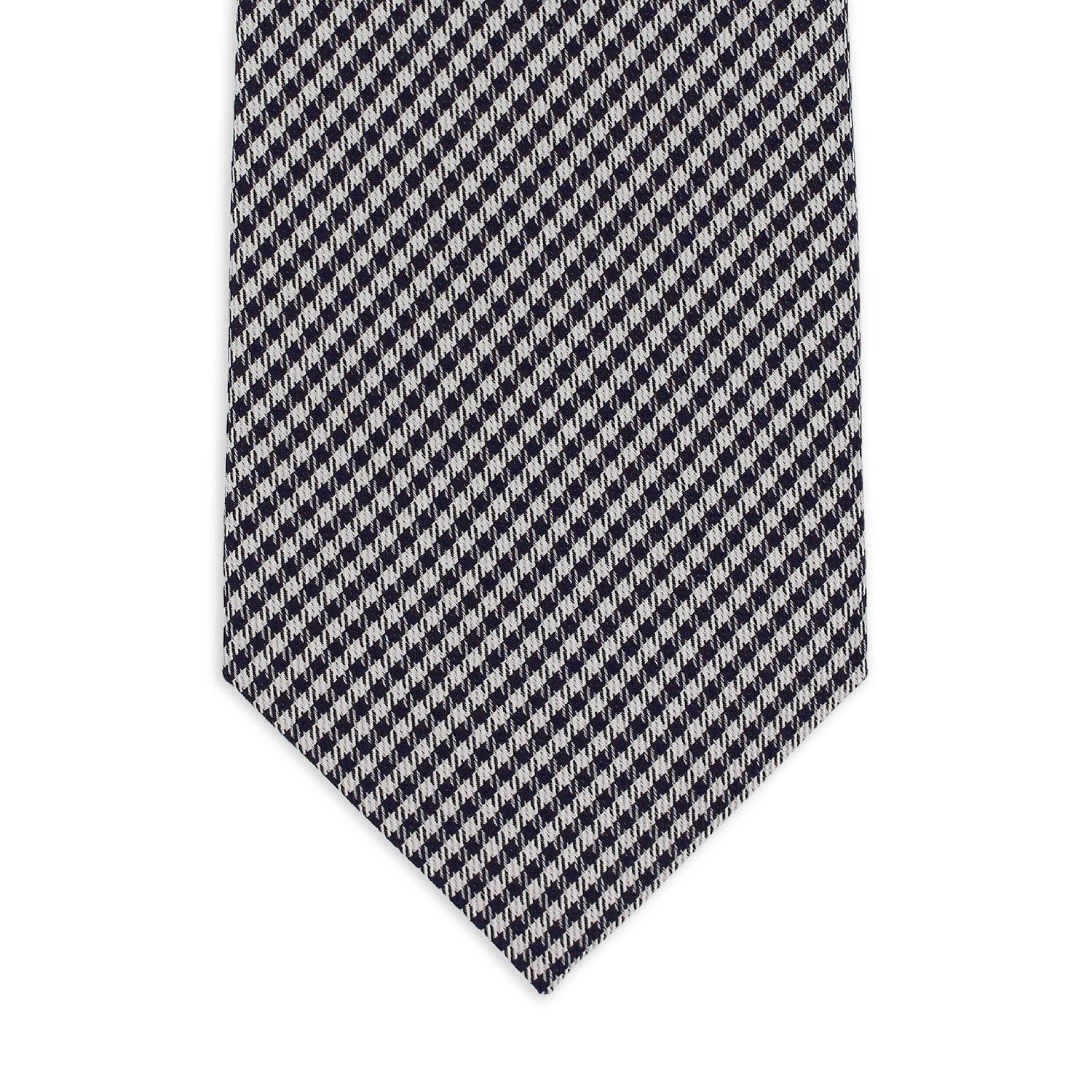 Italian Handcrafted Jacquard Silk Ties Otranto Midnight Blue Seven Fold 100% Silk for Men's Formal Wear