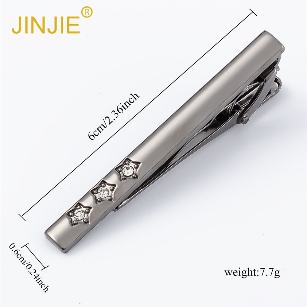 2024 New Design Party Business diamond five-pointed star cufflink tie clip set for men's gifts