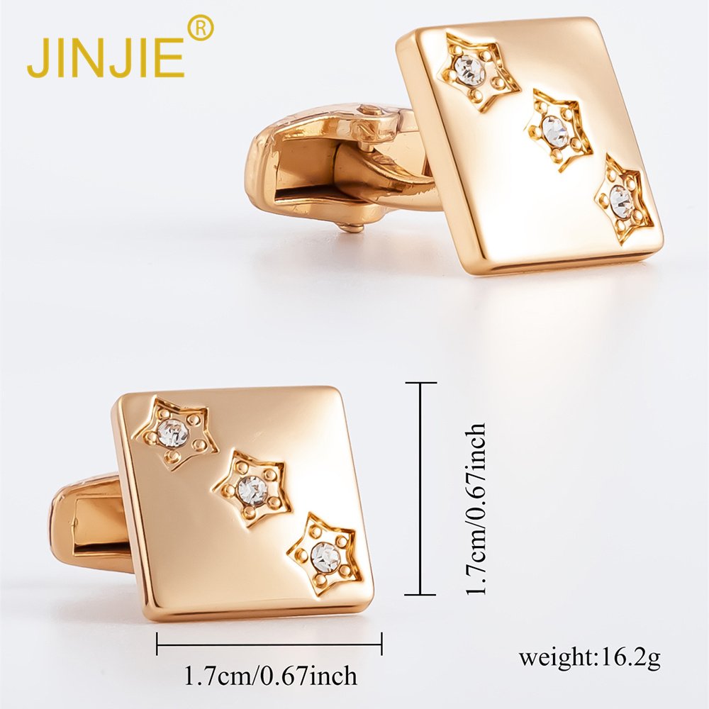 2024 New Design Party Business diamond five-pointed star cufflink tie clip set for men's gifts