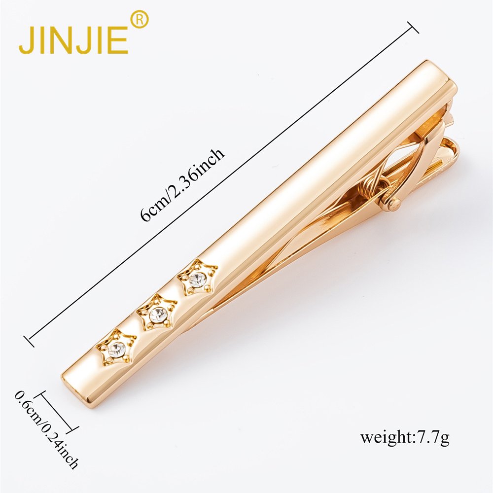 2024 New Design Party Business diamond five-pointed star cufflink tie clip set for men's gifts