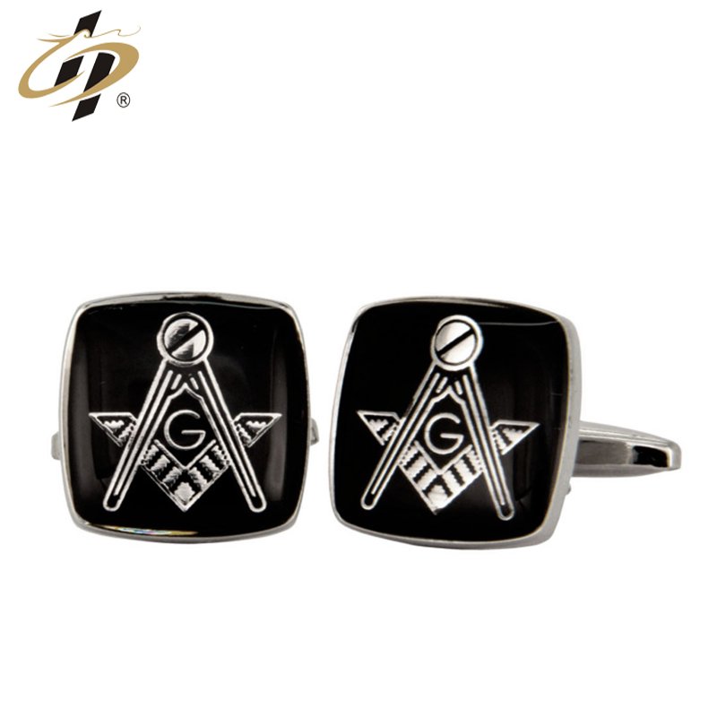 Custom cheap masonic brass high quality gold and sliver mens cufflinks