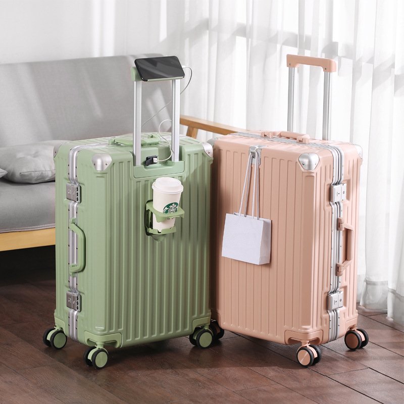 Tie rod luggage universal wheel 20 inch trolley case aluminum frame 24 password travel men and women 28 trolle
