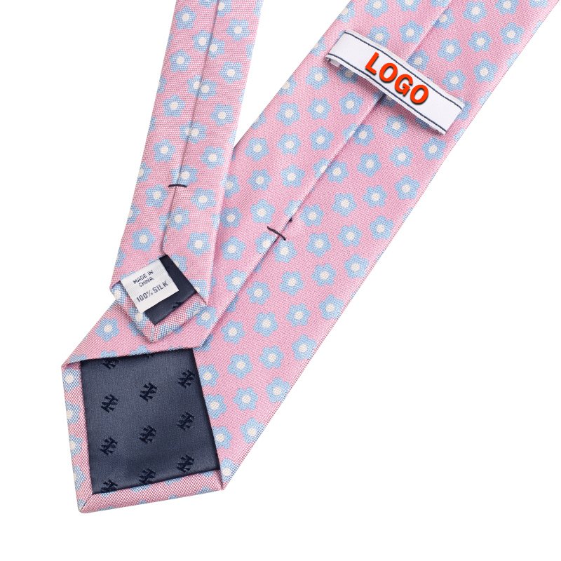 2024 Hot Selling Quality Assurance Flower Pattern Tie Custom Logo Men's Classic Pure Silk Ties For Daily Life