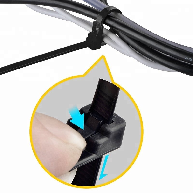Cable Wire Zip Ties Self-Locking & Releasable 12mm Nylon Plastic Cable Tie