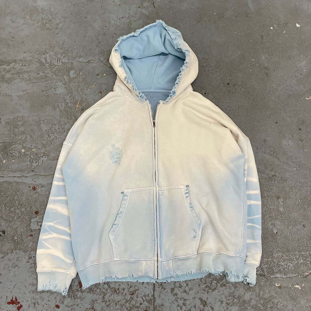 Huili Factory Heavywieght 100% Thick Cotton Unisex Hoodies Custom Distressed Vintage Washed 450Gsm French Terry Hoodie