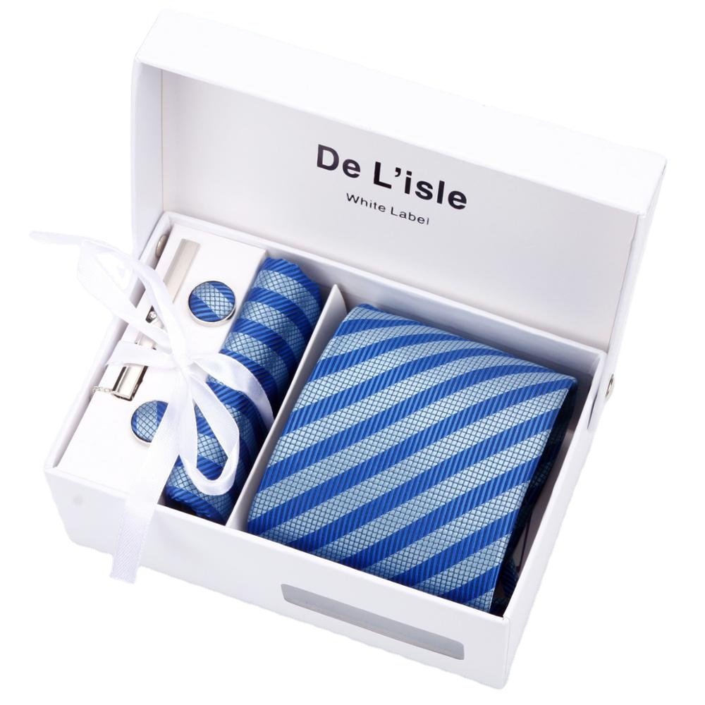 Hamocigia China Factory Manufacturer Handmade Men Luxury Silk Hanky Cufflinks Neck Tie Gift Set