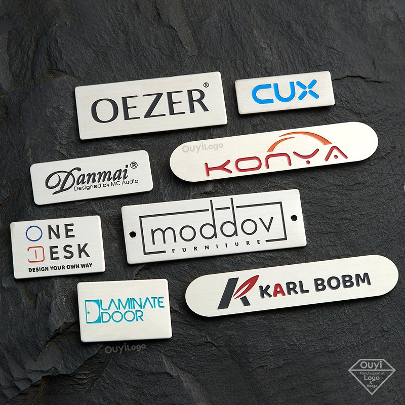 Custom Stainless Steel Nameplate Aluminum Metal dog Tag Brass Logo Engraved Metal Name Plate Stainless steel logo tag