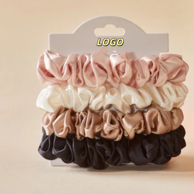 2024 top selling high end solid color Satin Silk hair scrunchies for woman wholesale custom silk crunchies hair ties in stock