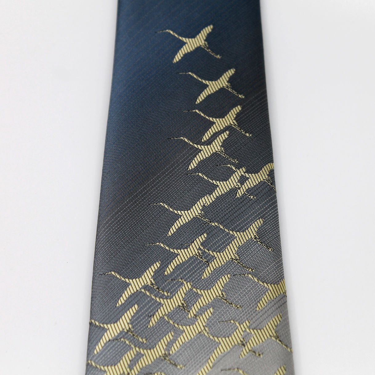beatiful cranes pattern neck tie with custom logo promotional & business gifts Japanese traditional Woven 2022 fashionable