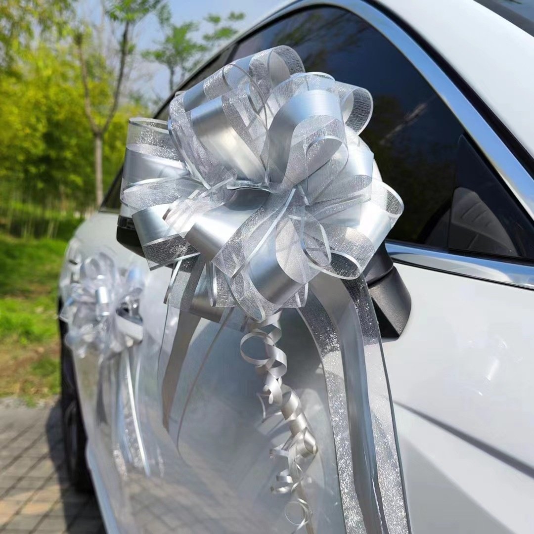 Gordon Ribbons Pre tied Bow Organza PP Pull Ribbon Bow Big Bow for Wedding Door Wreath Decoration