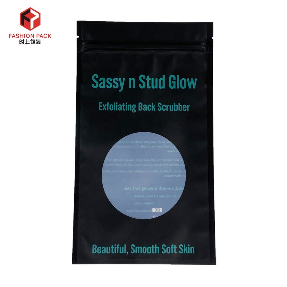 Low Moq Matte Black Pouch 3 Side Seal Zipper Bag Transparent Packaging Bag For Glove