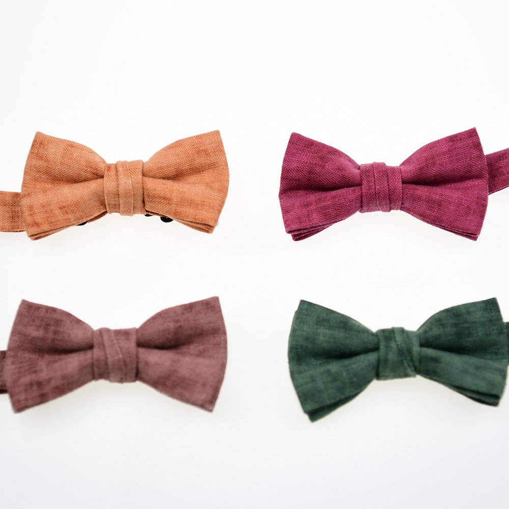 Boys Bowtie Manufacturer Luxury accessories supplier Boys 100% Linen Cute Bow Tie Gift Sets Ties Bowtie Combo