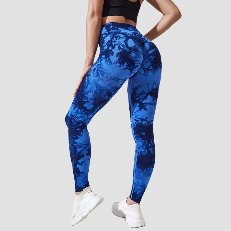 Spot Tie Dyed High Waist Tight Fitness Pants Quick Dry Running Yoga Pants Lifting Hips Slim Fit Sports Tights
