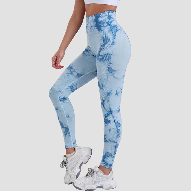 Spot Tie Dyed High Waist Tight Fitness Pants Quick Dry Running Yoga Pants Lifting Hips Slim Fit Sports Tights