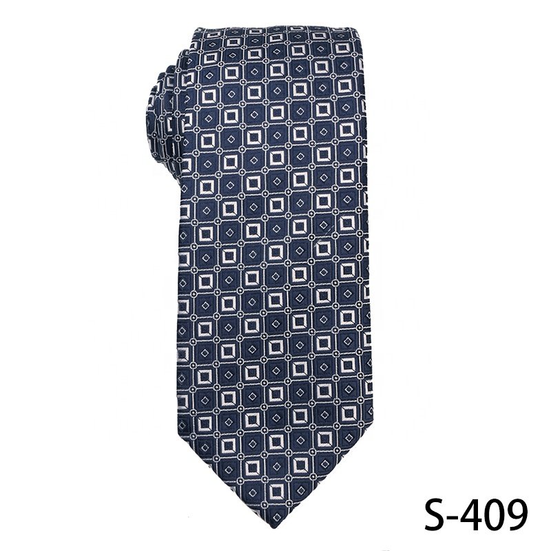 Custom high quality fashion latest design dot tie reversible navy blue fashion design gift self stripe tie men's luxury ties