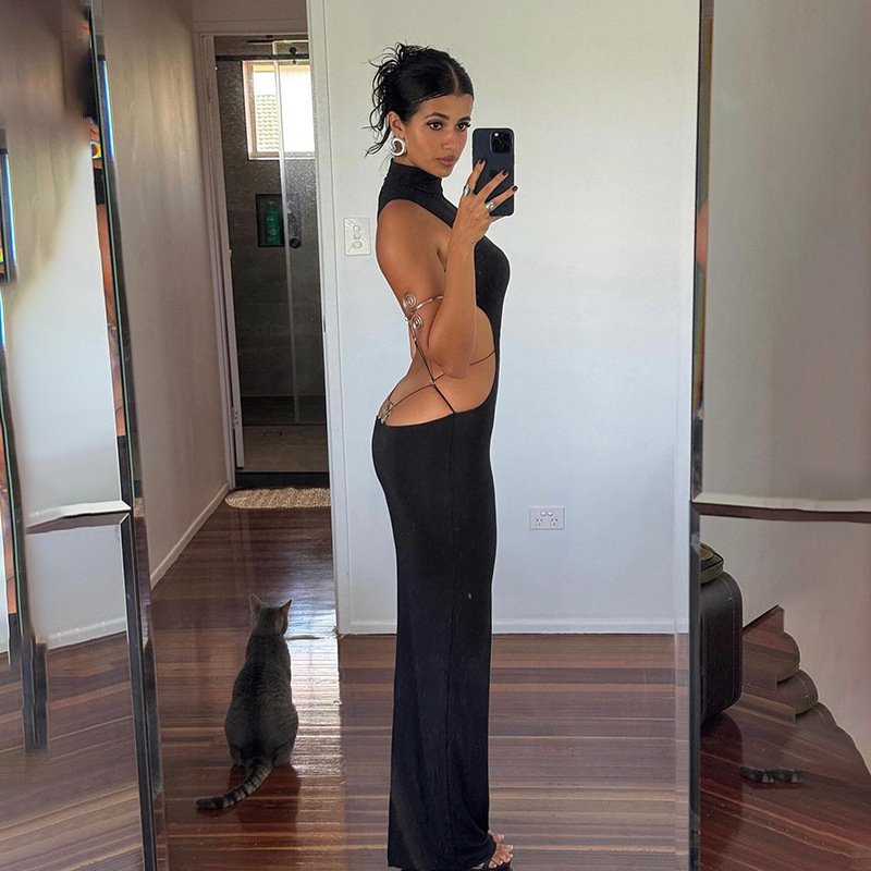 Sexy Backless Bow Dress Women's 2024 Spring New Elegant Prety Girl Dress