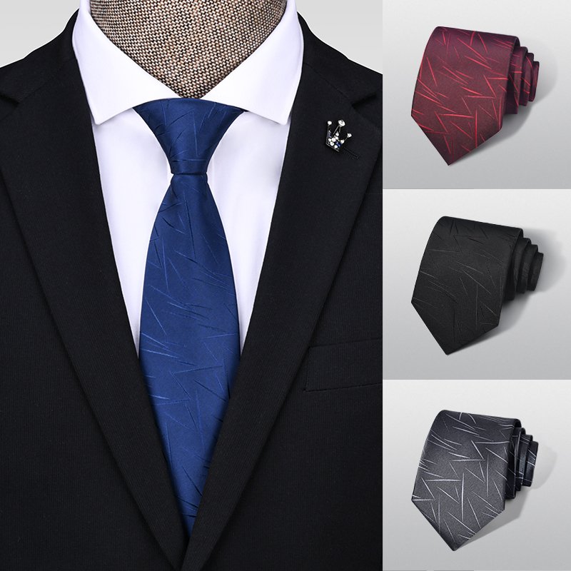 Man Custom Club Logo Woven Jacquard Neckties Green Color Striped Design Neck Tie