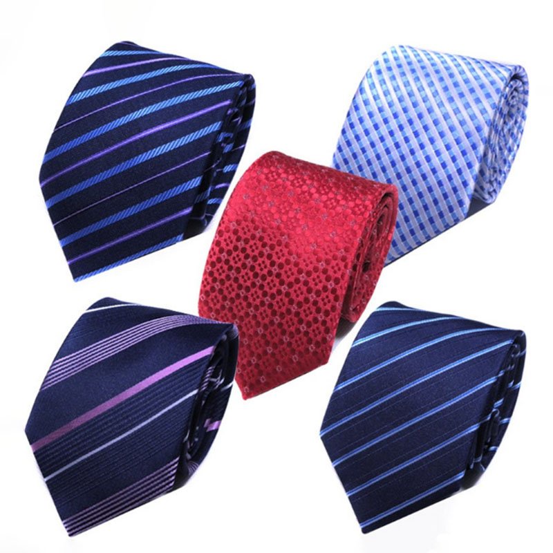 Men's Polyester Striped Neck Tie for Wholesale Polyester Necktie Fabric Corbatas Woven Neck Ties Mens Silk Ties