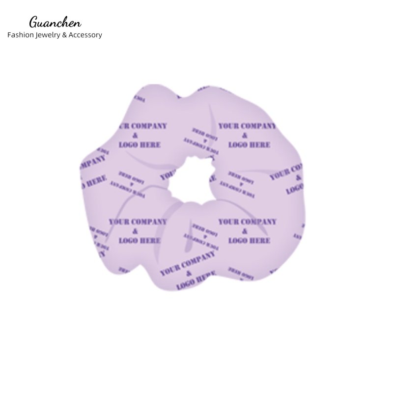 wholesale custom printed logo scrunchies pattern scrunchy hair accessory silk satin hair ties or logo label scrunchies