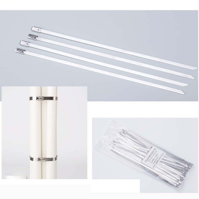 Heavy Duty Stainless Steel Cable Tie 304 316 201 Material Self-locking Ball Lock Metal Cable Tie 4.6X200MM