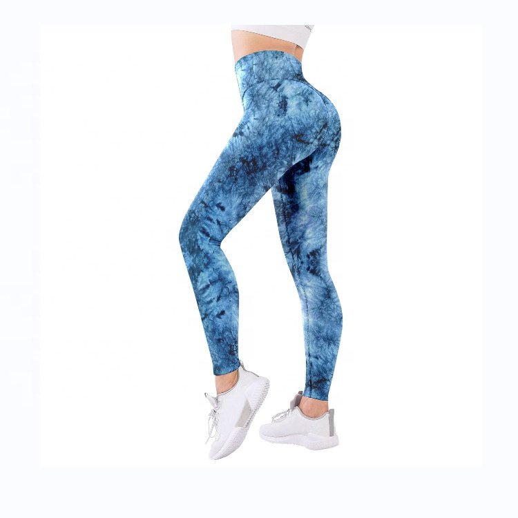 Gym workout clothing seamless peach hip leggings tie dye scrunch butt pants fitness sports gym tights leggings for women