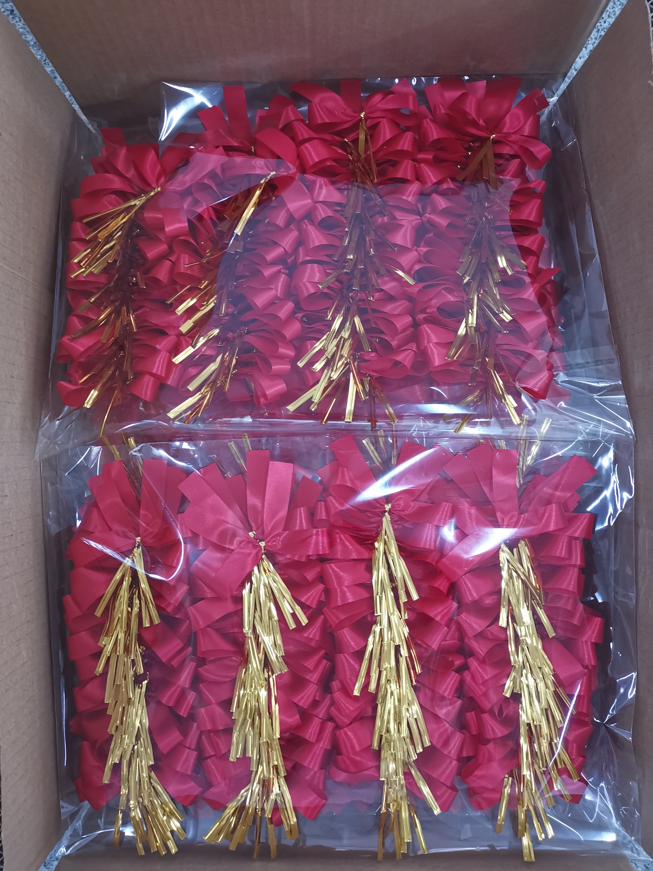 100pcs/bag Custom ink printed logo polyester satin ribbon bow tie for perfume bottle packing