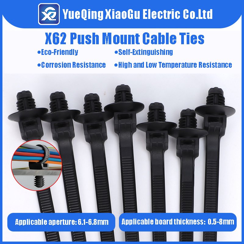 Ready to Ship Elevate Your Projects: Fir Tree Head & Push Mount Technology Nylon Cable Zip Tie for Round Holes