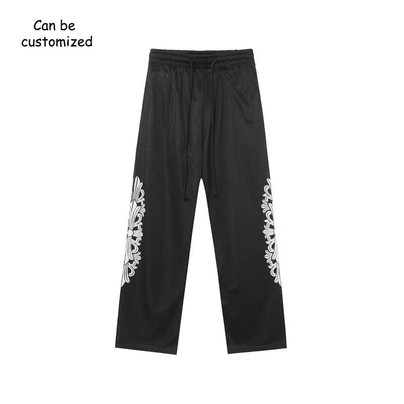Custom Custom Logo High Quality Men PU Applique Streetwear Heavyweight Cotton Baggy Joggers Straight Leg Sweatpants