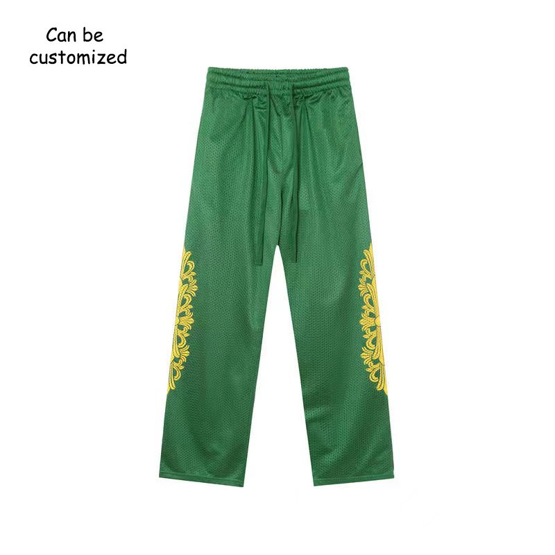 Custom Custom Logo High Quality Men PU Applique Streetwear Heavyweight Cotton Baggy Joggers Straight Leg Sweatpants