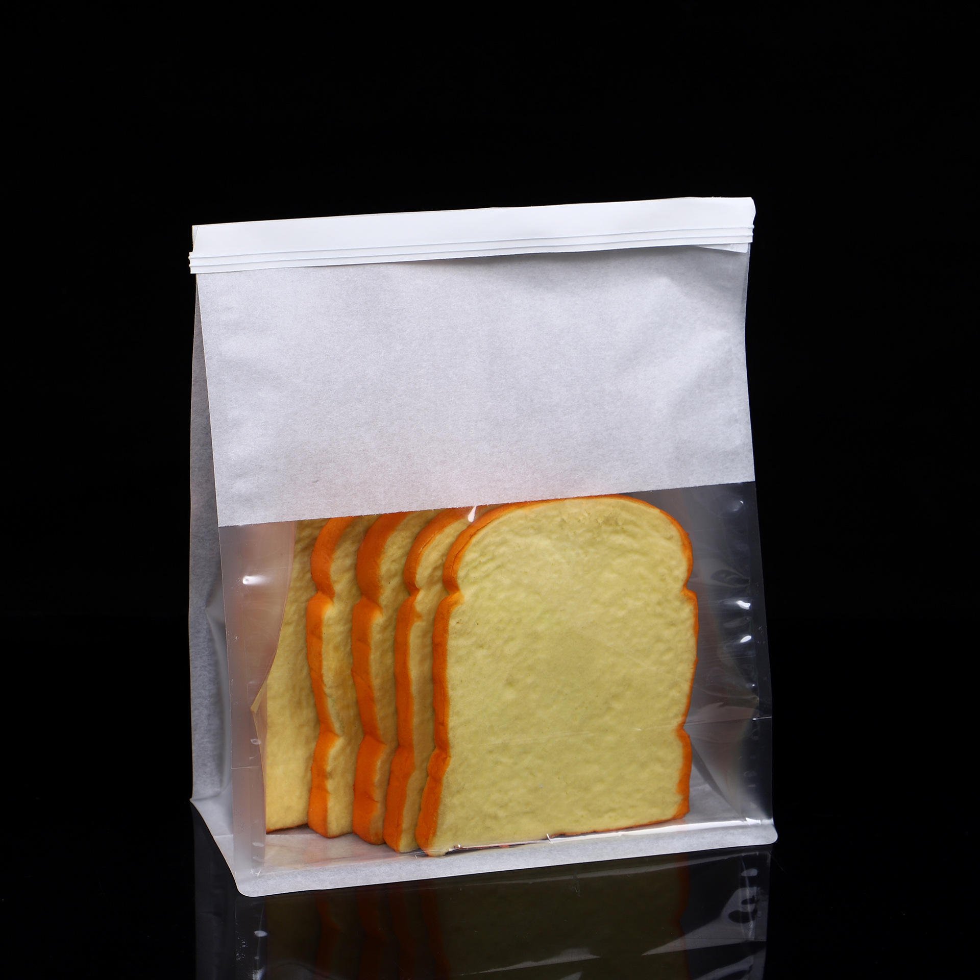 Bread Packaging Paper Bags Plastic Window Factory Manufacturer Bakery Food Printed Brown Gravure Printing Disposable Paper bag