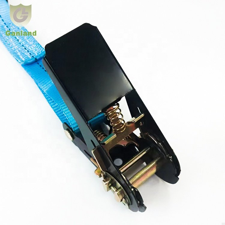 Customized 1inch 25mm Polyester Belt Cam Buckle Tie Down Straps Motorcycle With J Hook And Soft Loops