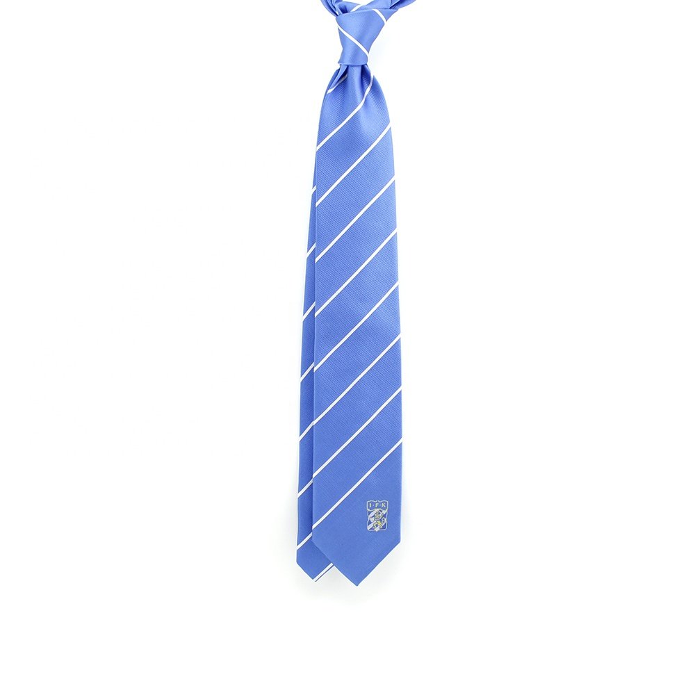 Logo Tipping Sweden IFK Football Club Custom Necktie Official Pencil Striped Blue White Silk Woven Men Soccer Sports Club Tie