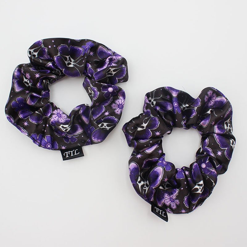 Manufacturers wholesale oversized xl satin hair ties personalized custom logo bamboo silk printed scrunchies