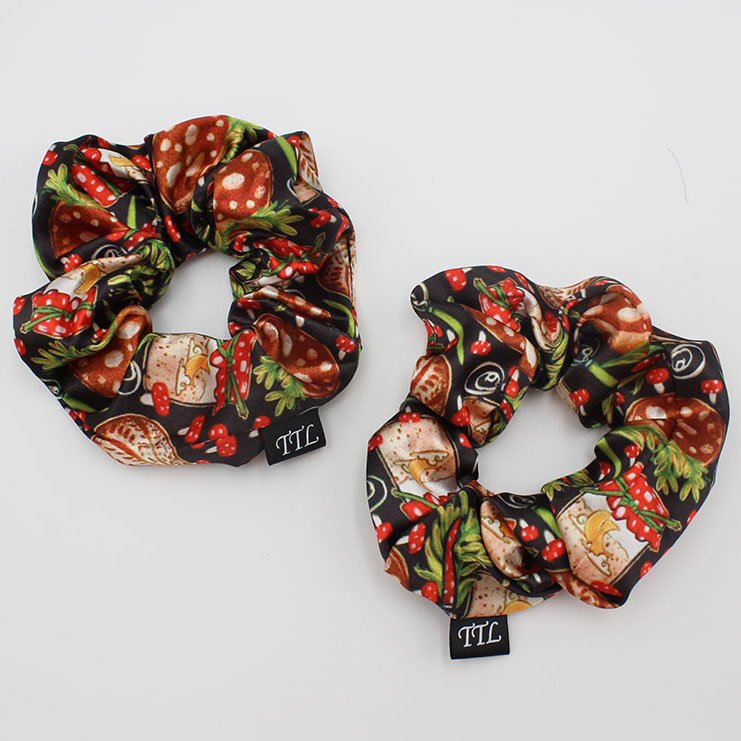 Manufacturers wholesale oversized xl satin hair ties personalized custom logo bamboo silk printed scrunchies
