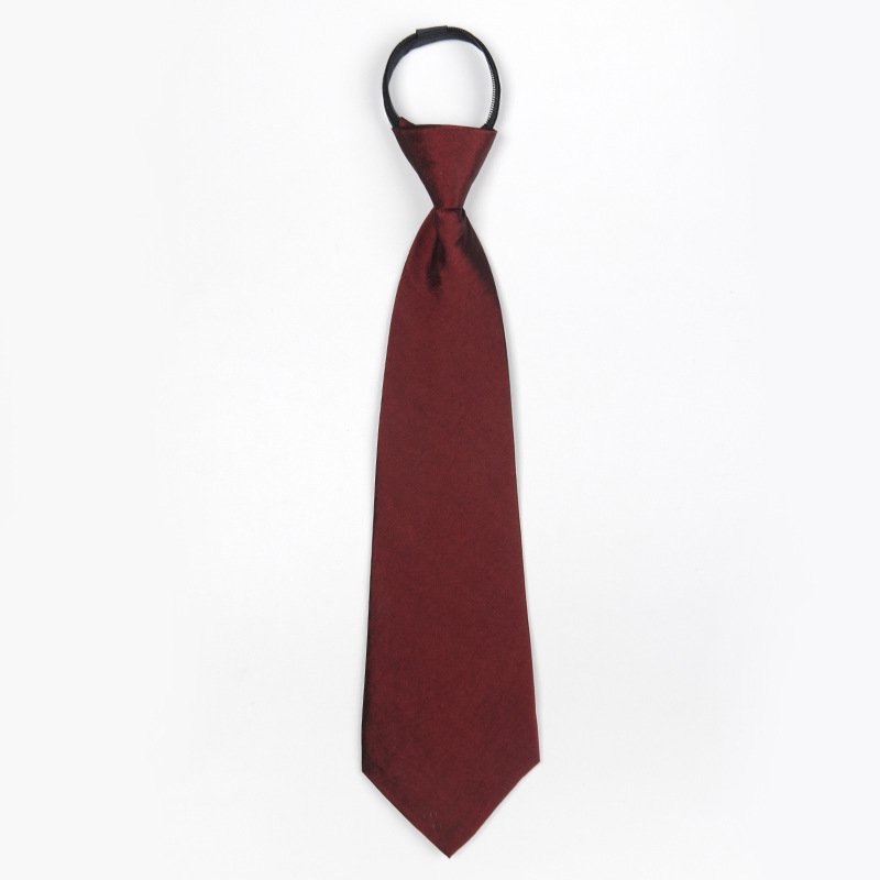 Wholesale Men's Zipper Silk-Like Polyester Ties solid Business Wedding Necktie Logo Design Party Use Gift Box Packed