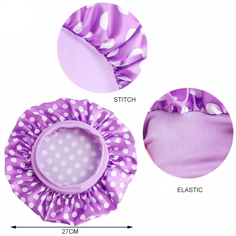 Childlike Innocence Pattern Style Three Pieces/Set Satin Hair Bonnets Custom Logo Printed Outdoor Hats