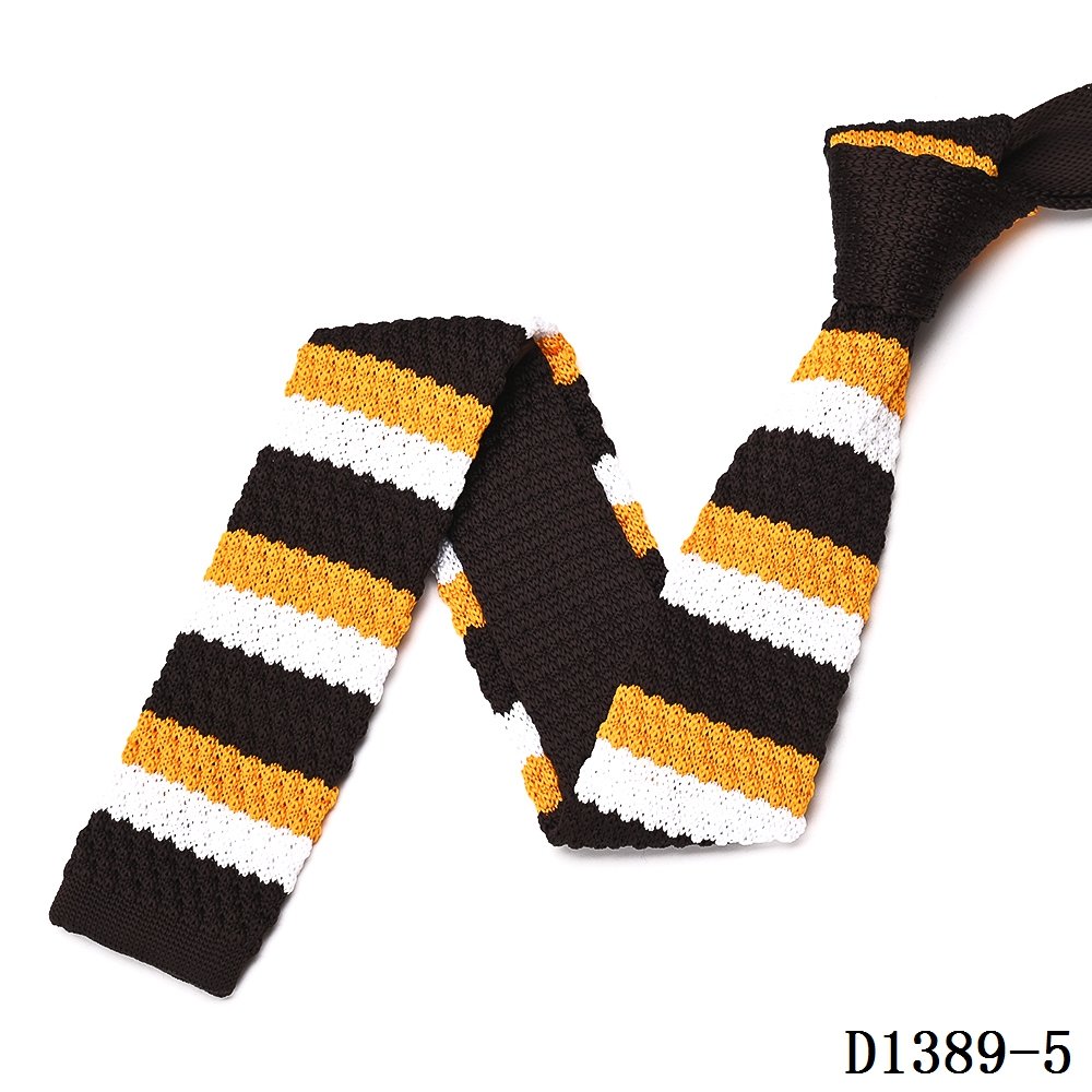 Yili China Factory OEM Custom Made Yellow Seamless Polyester Silk Men Knitted Tie