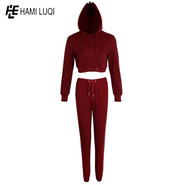 Plain red color Women's 2 Piece Workout Tracksuit Workout Tracksuit Jogger Pant Sweatsuit Workout Set Jogging Suits women's Sets